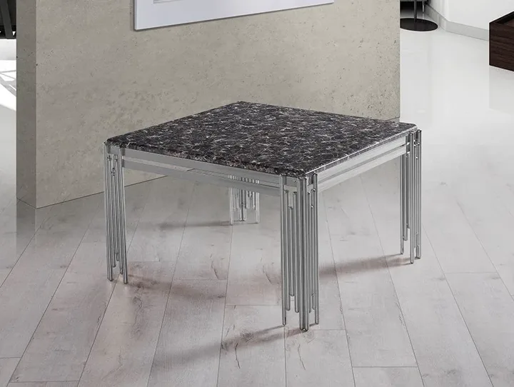 Folkart Nickel Brown Marble Coffee Table E6064
