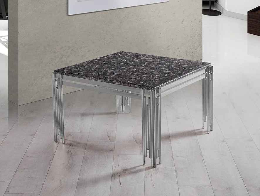 Folkart Nickel Brown Marble Coffee Table E6064