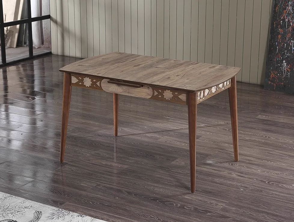 MDF Style Walnut Kitchen Table and Chair Set ECN5550