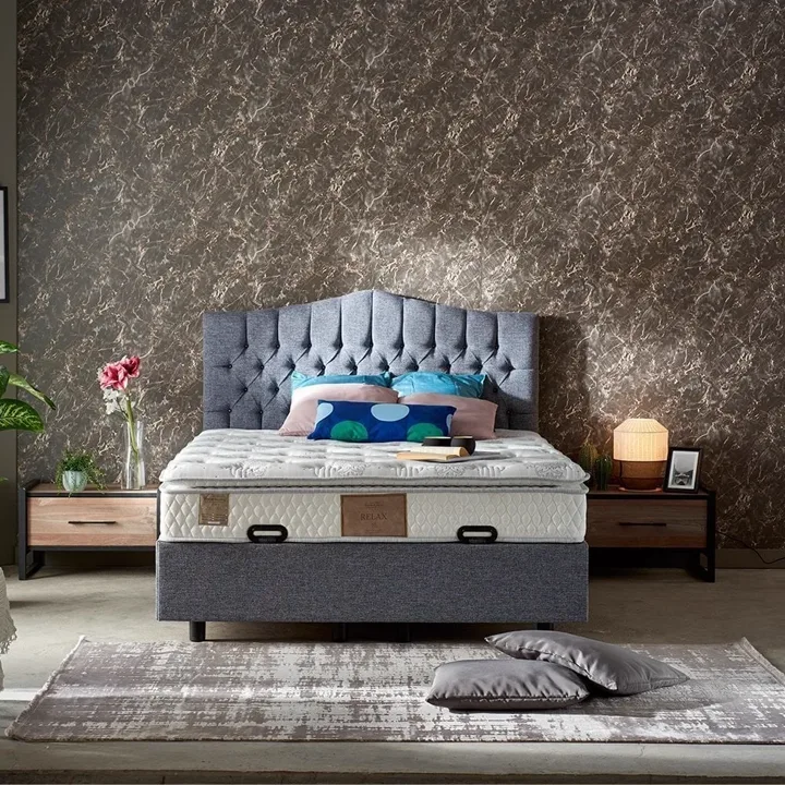 Relax 120x200 Single Mattress, Divan Base, Headboard Set PV114