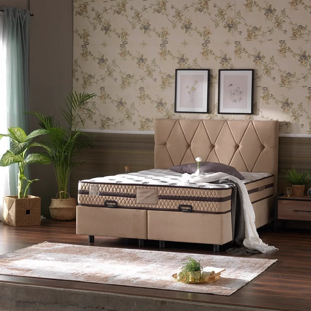 Dia 120x200 Single Mattress, Divan Base, Headboard Set PV106