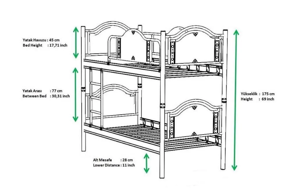 Avangard Bunk Bed 90x200 ARM012 White