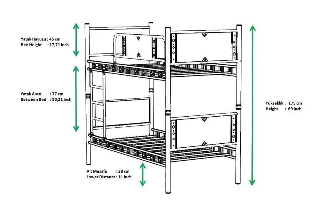Elegan Bunk Bed 90x190 ARM017 White