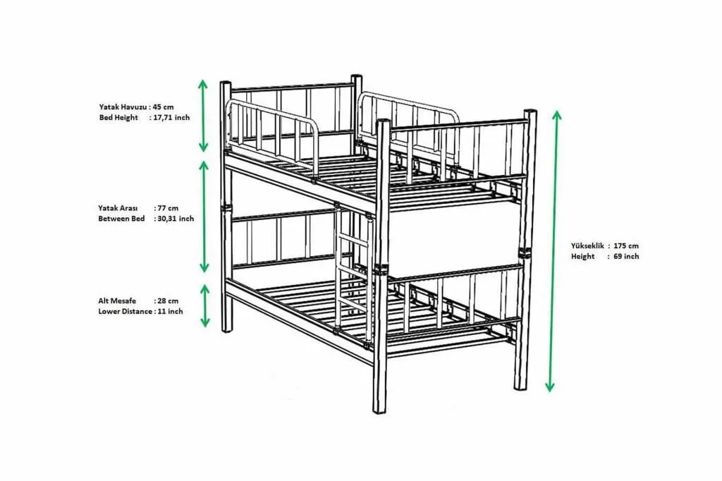 Yurt Metal Bunk Bed 90x190 ARM033 Grey