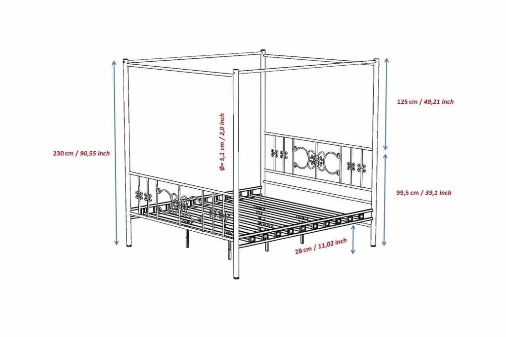 Stella Sultan Metal Bedstead 140x200 ARM176