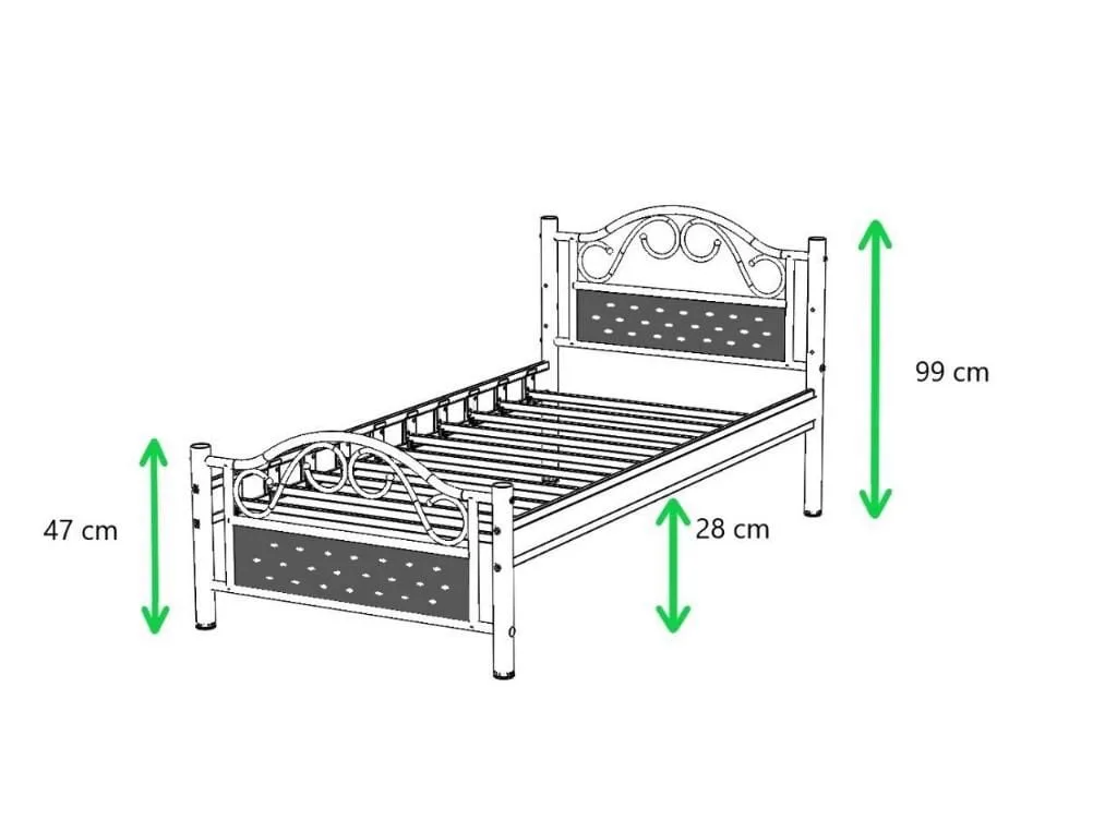 Paris Metal Bedstead 90x200 ARM124