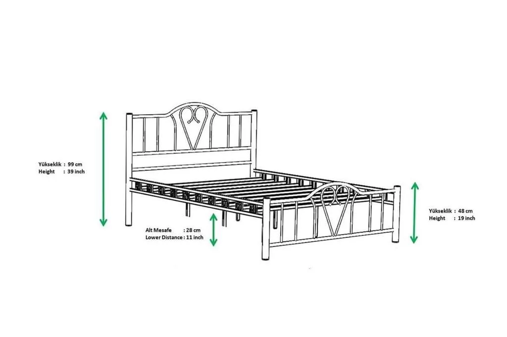 Orkide Metal Bedstead 140x190 ARM104