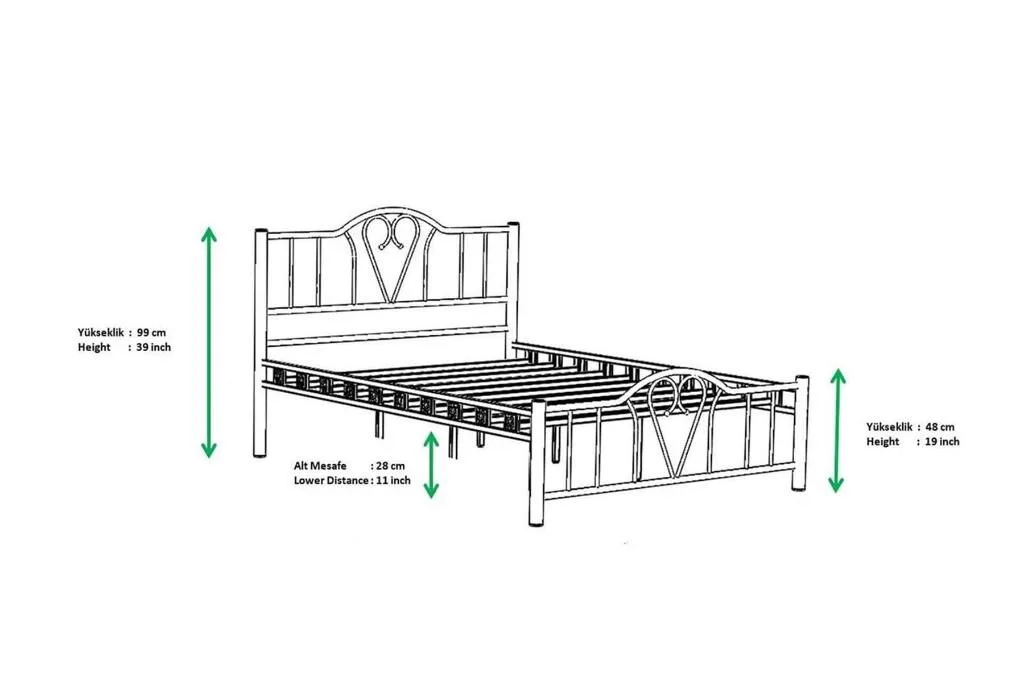 Orkide Metal Bedstead 140x200 ARM105