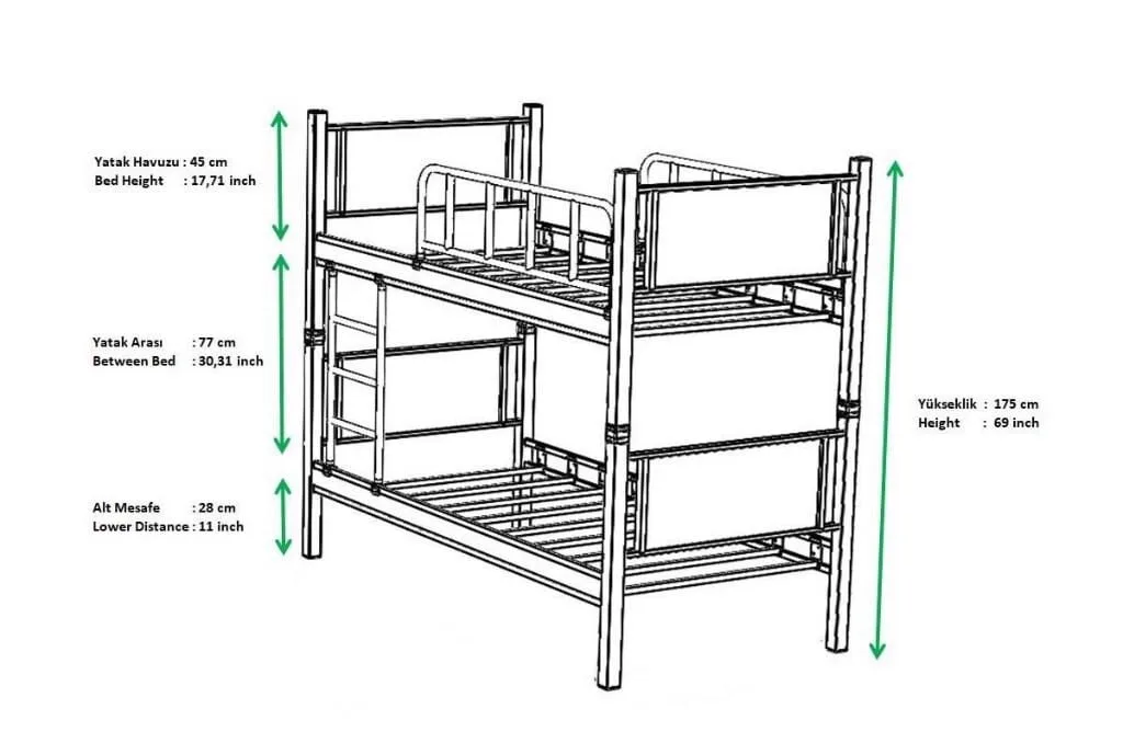 Yurt Wooden Bunk Bed 90x200 ARM028