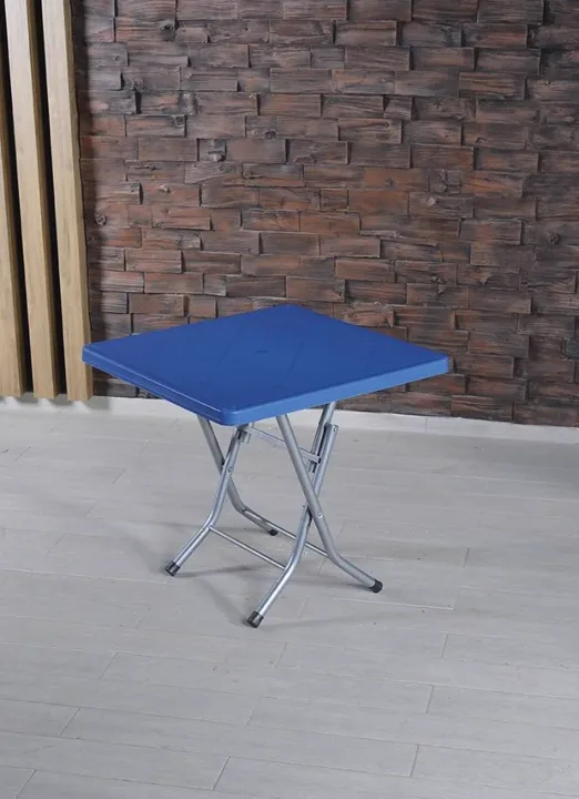 MD S352 Folding Plastic Table 80x80cm (Blue)