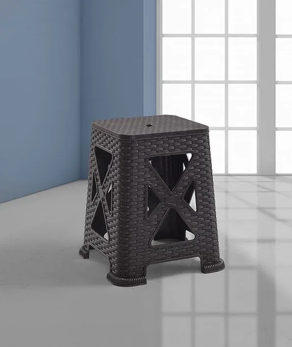 MD S331 Rattan Stool (Dark Coffee)