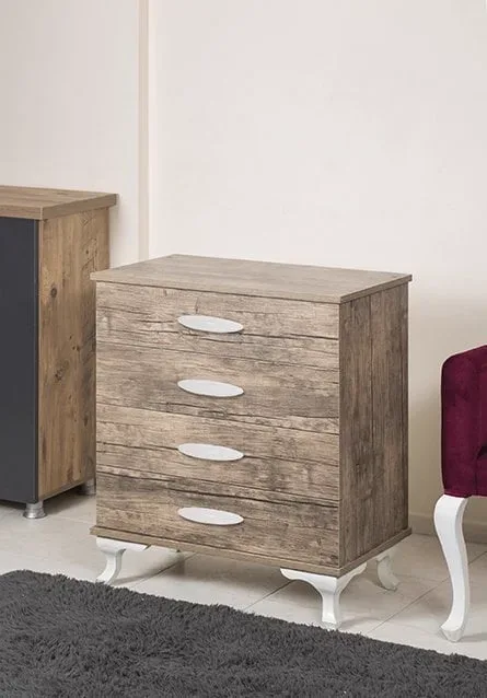 MD S260 Chest of Drawers (4-Drawer, Antique Light)