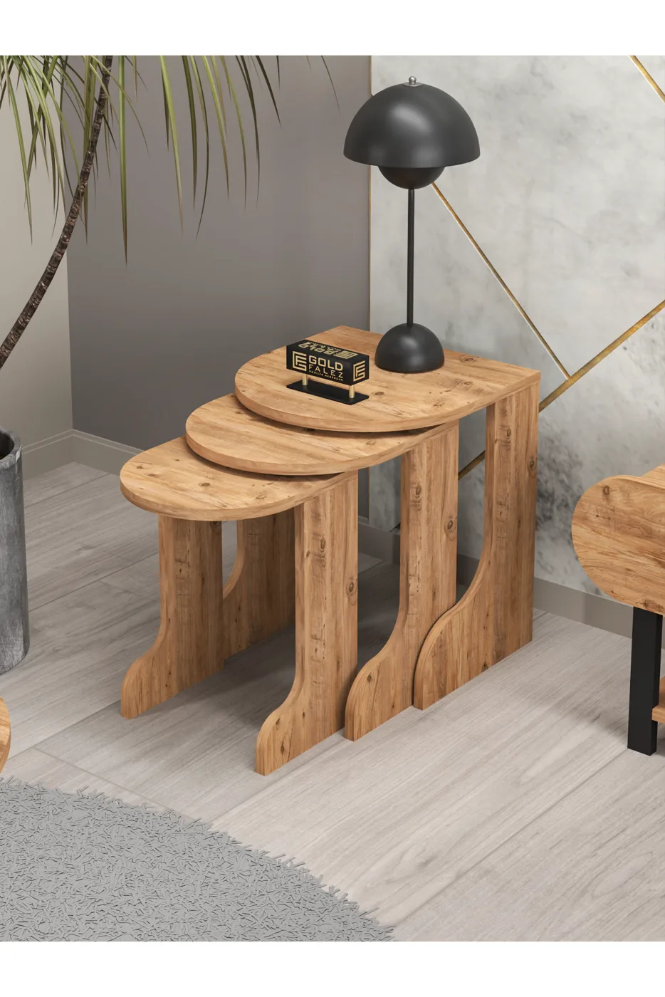 Setro Modern Melamine-faced chipboard Coffee and Nesting Table Set Brown