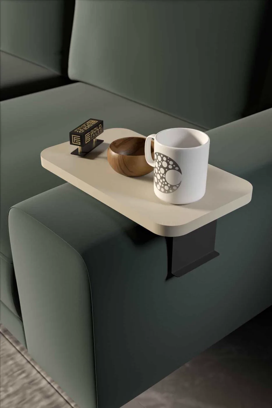 2-Piece Adjustable White Side Table, Modern Style