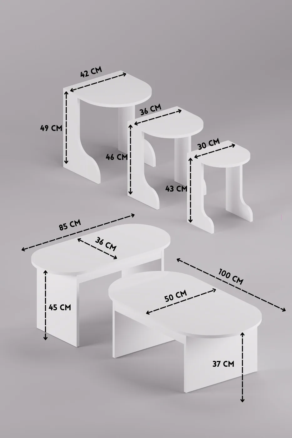 Setro Modern Melamine-faced Chipboard Coffee and Nesting Table Set, White