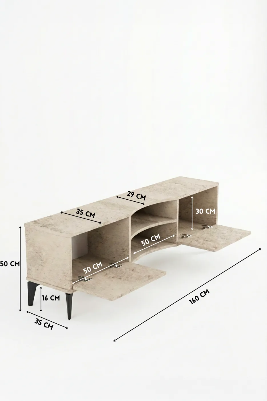 Vera Classic Melamine-faced chipboard TV Unit Ecru