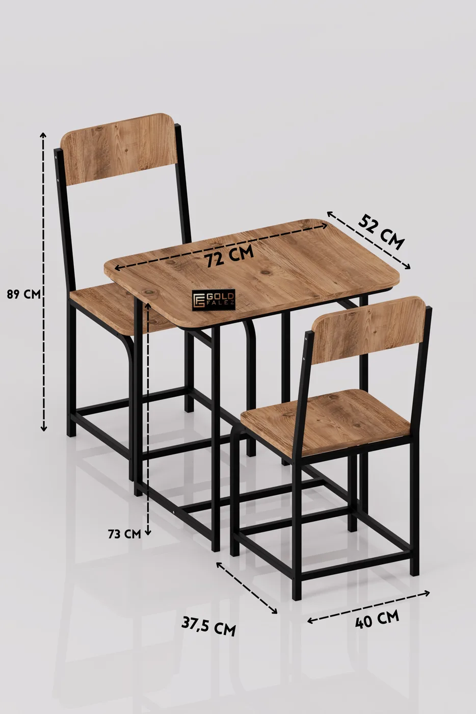 Minor Modern Melamine-faced Chipboard Kitchen Table Set, Brown