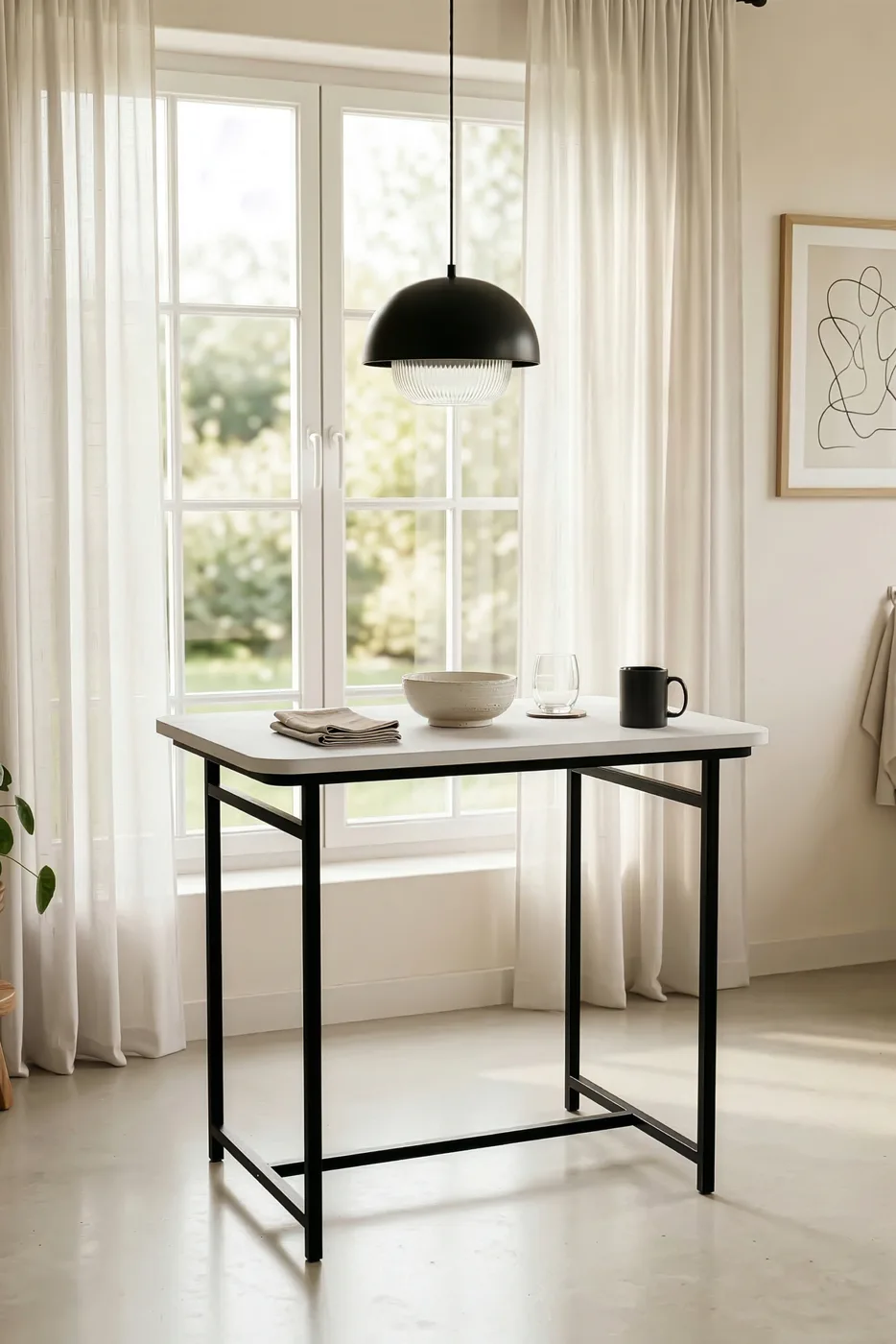 Minor Modern Melamine-faced Chipboard Kitchen Table White