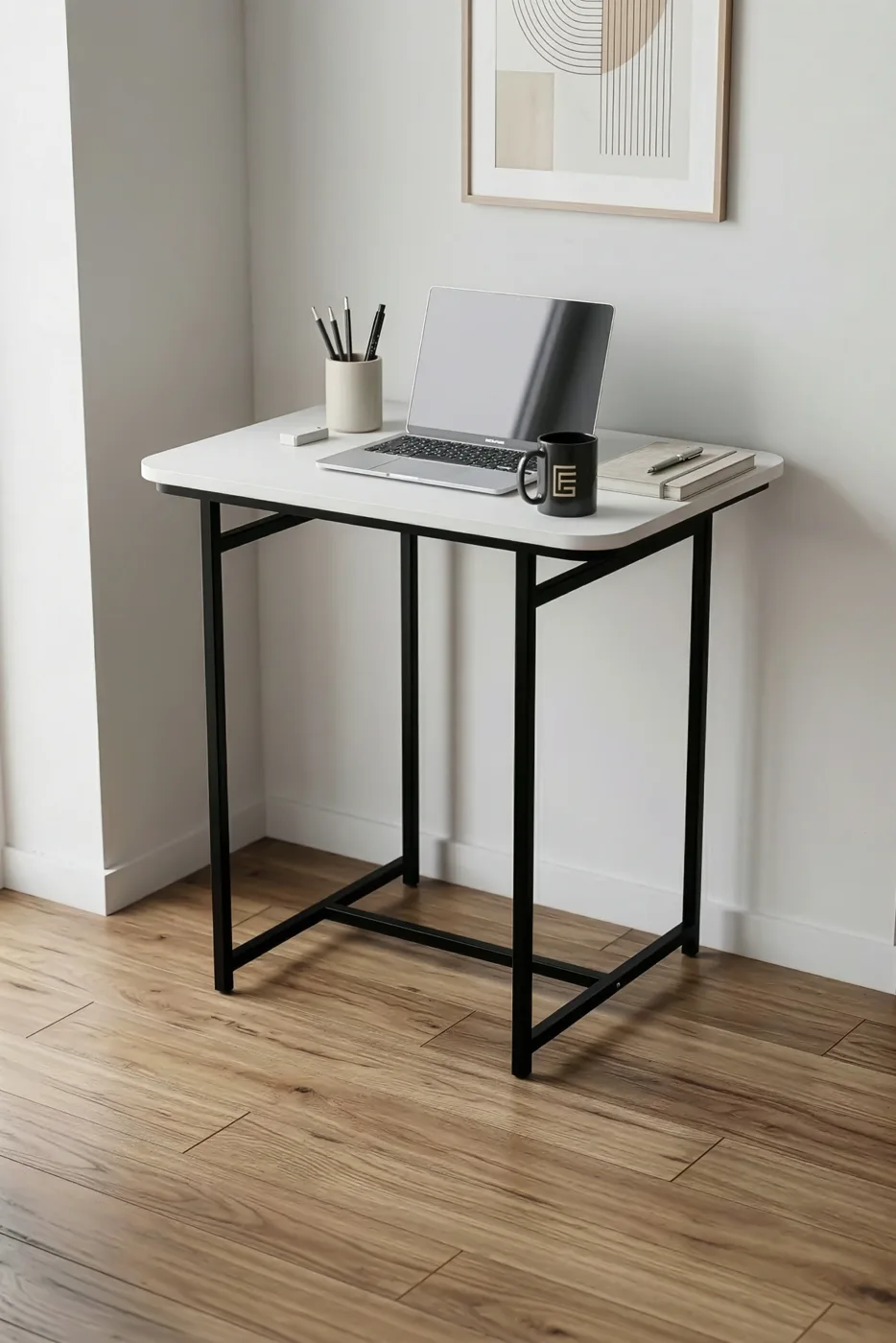 Minor Modern Melamine-faced Chipboard Kitchen Table White