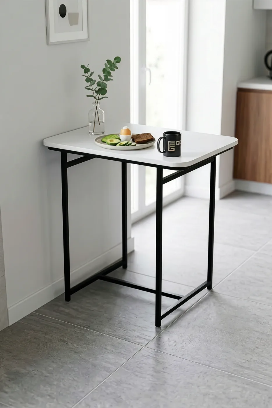 Minor Modern Melamine-faced Chipboard Kitchen Table White