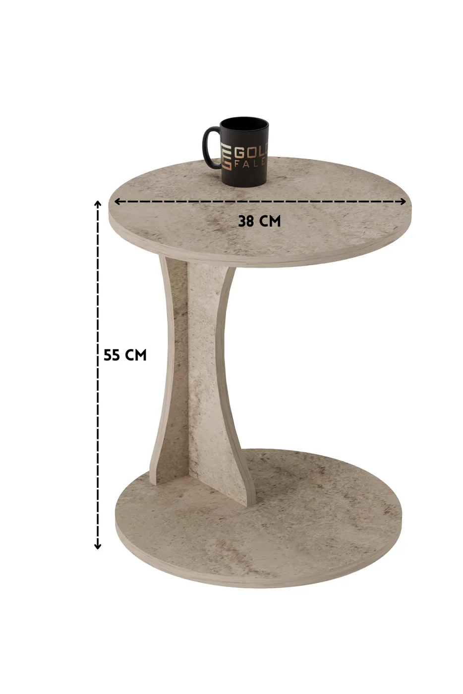 Classic Melamine-faced chipboard C Side Table Round Ecru