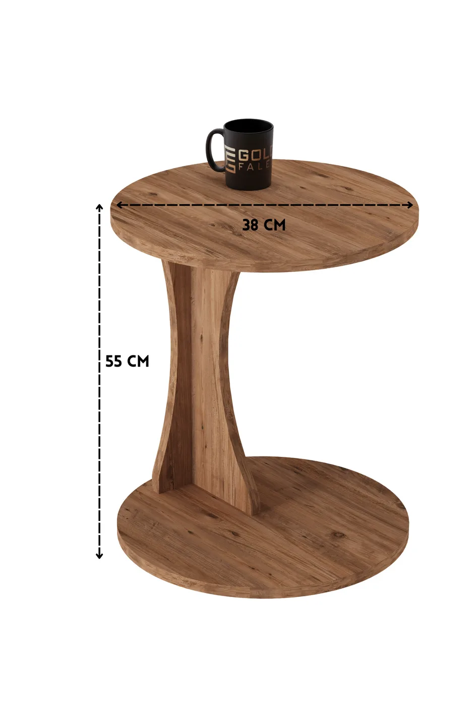 Classic Melamine-faced chipboard C Side Table Round Brown