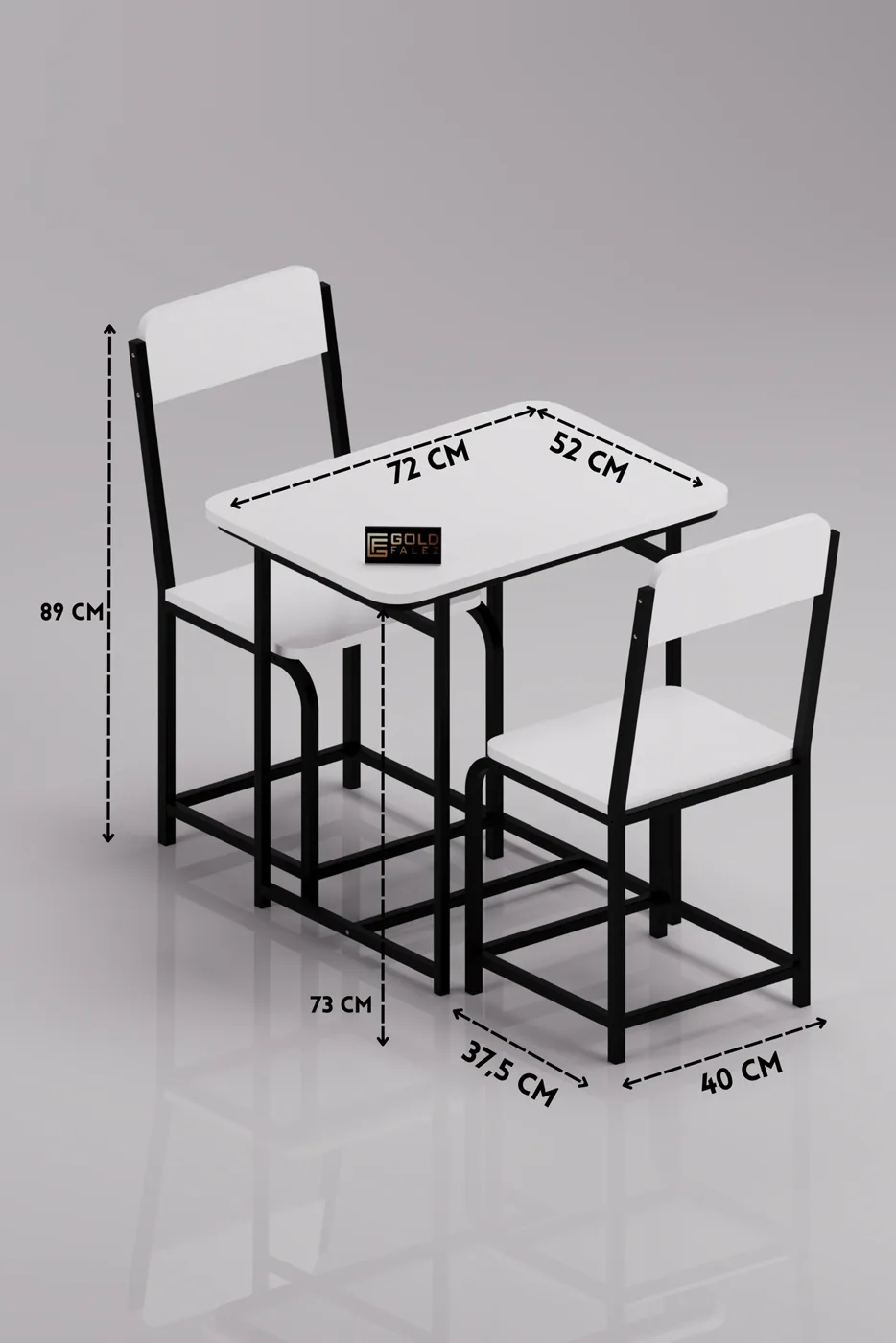 Minor Modern Melamine-faced chipboard Kitchen Table Set, White
