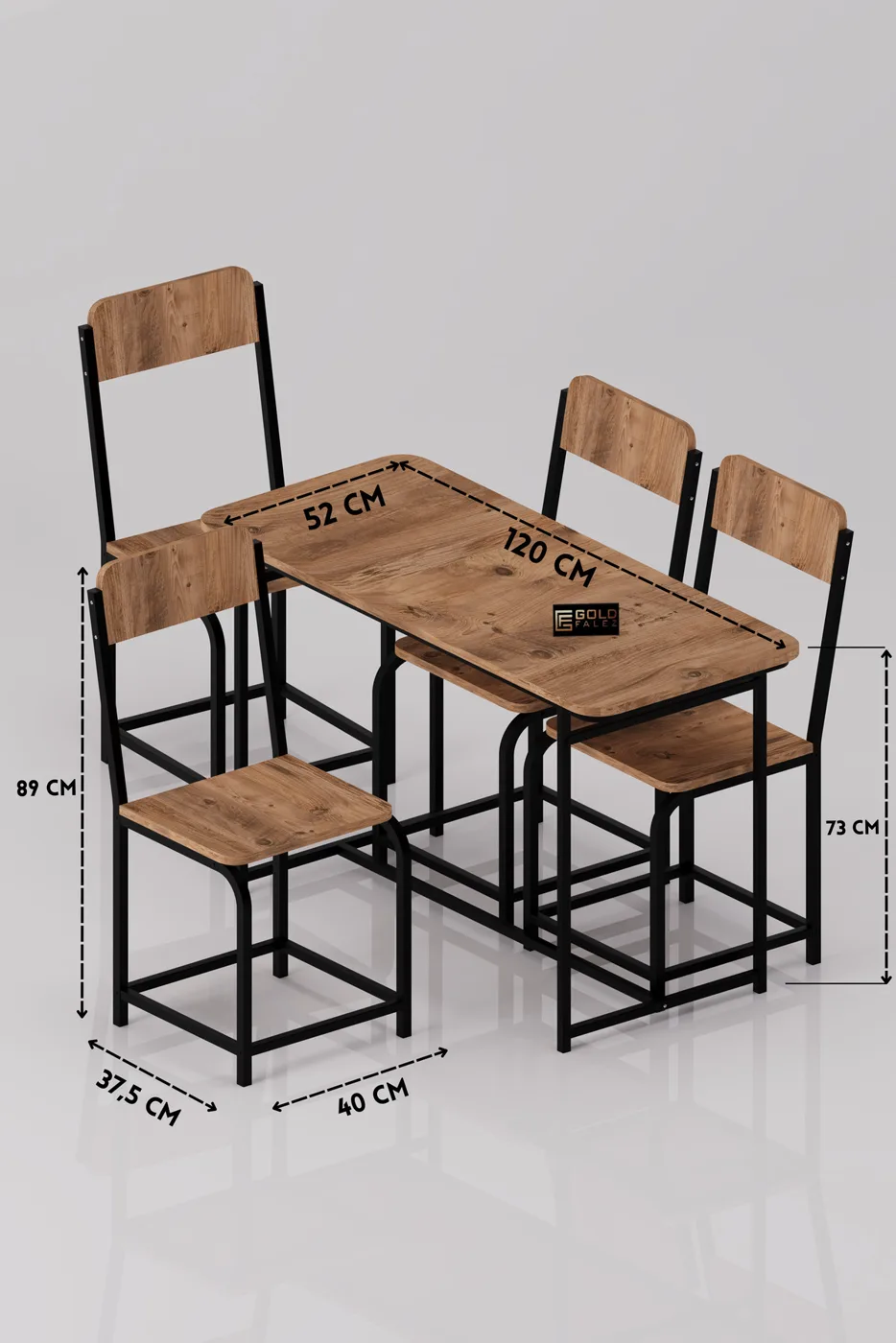 Minor Modern Melamine-faced Chipboard Kitchen Table Set, Coffee