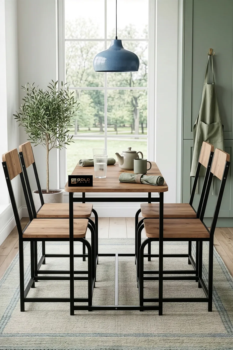 Minor Modern Melamine-faced Chipboard Kitchen Table Set, Coffee