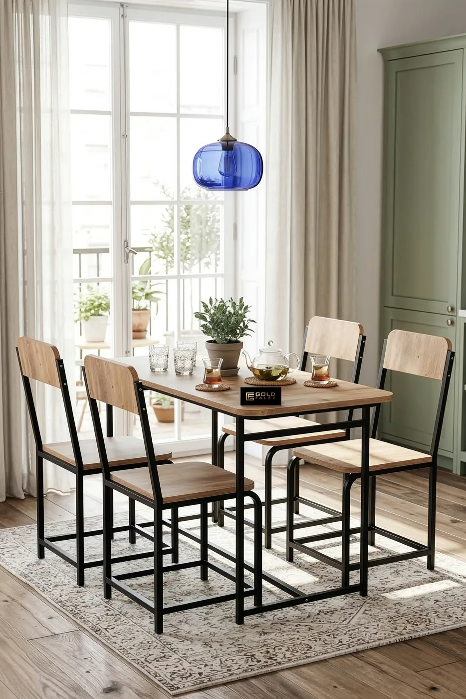 Minor Modern Melamine-faced Chipboard Kitchen Table Set, Coffee