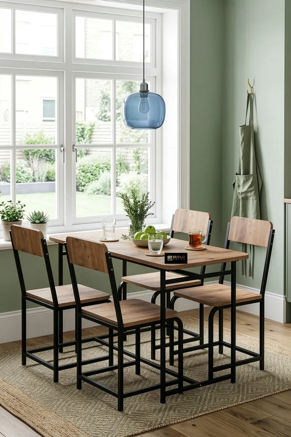 Minor Modern Melamine-faced Chipboard Kitchen Table Set, Coffee