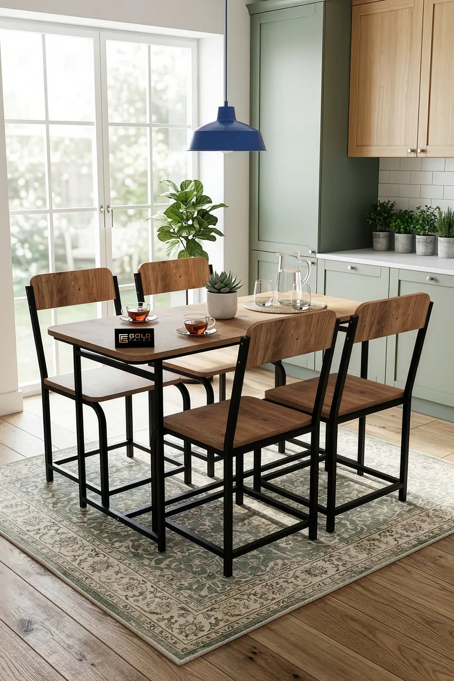 Minor Modern Melamine-faced Chipboard Kitchen Table Set, Coffee