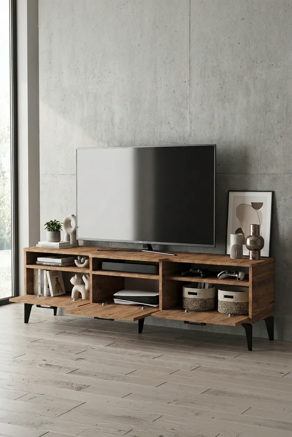 Mistral TV Unit Melamine-faced chipboard Multi-coloured