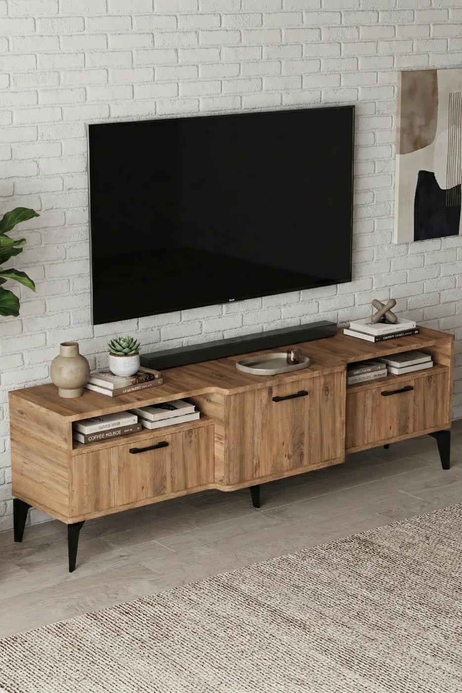 Mistral TV Unit Melamine-faced chipboard Multi-coloured