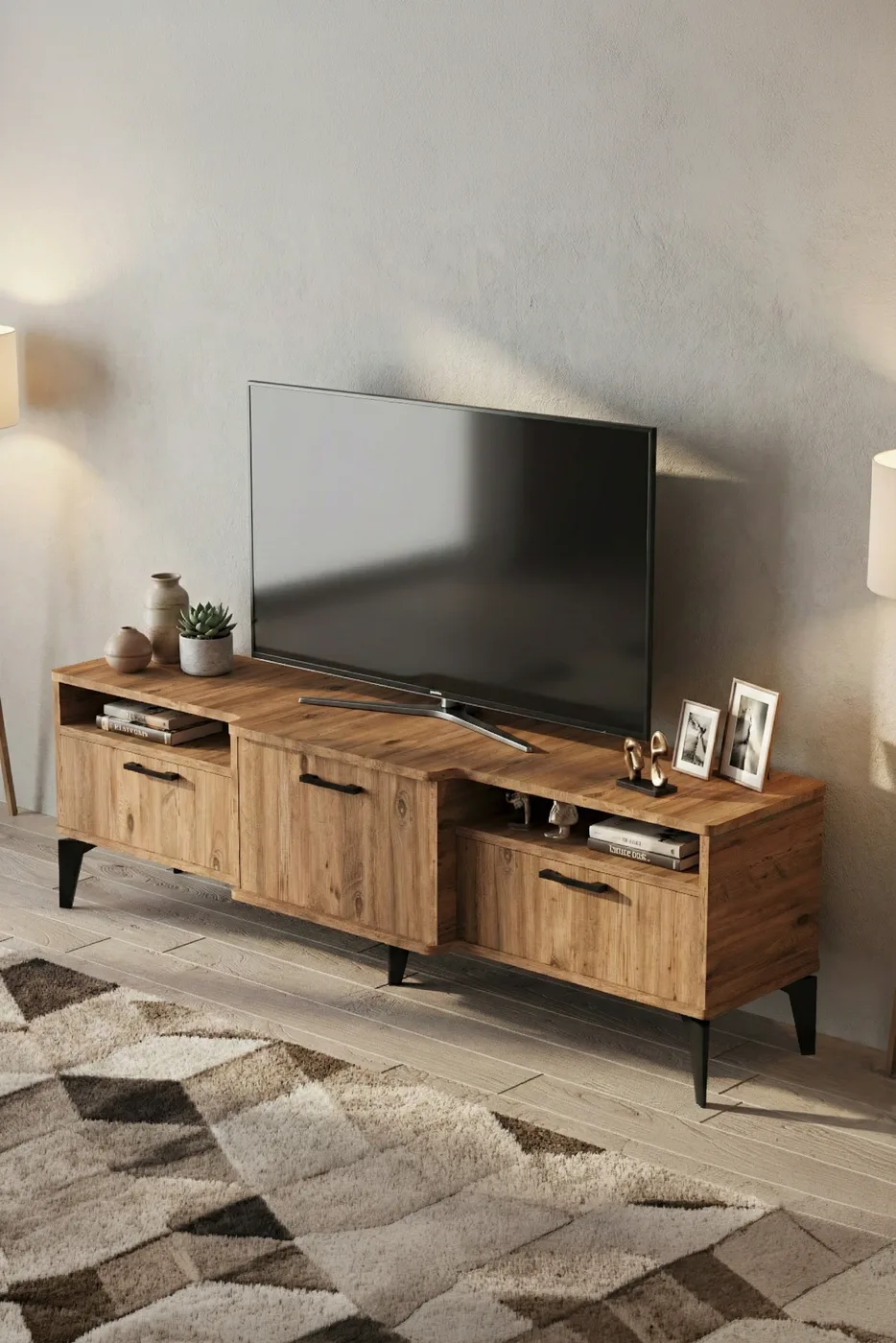 Mistral TV Unit Melamine-faced chipboard Multi-coloured