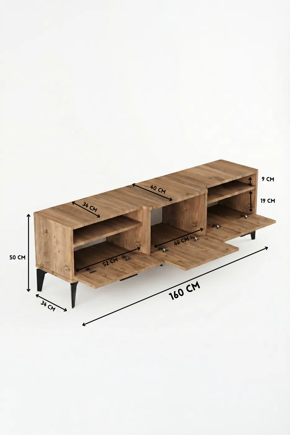 Mistral TV Unit Melamine-faced chipboard Multi-coloured