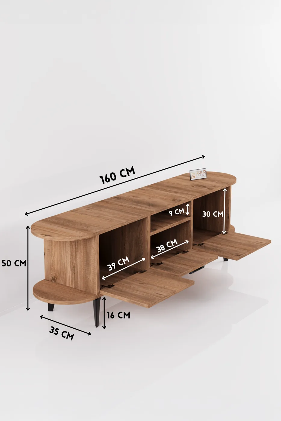 Mira TV Unit Melamine-faced chipboard Black
