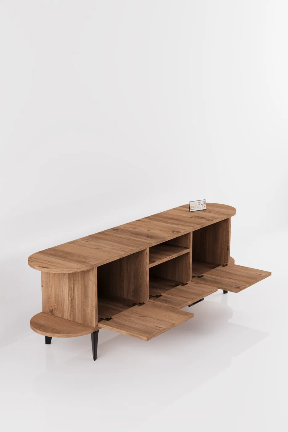 Mira TV Unit Melamine-faced chipboard Black