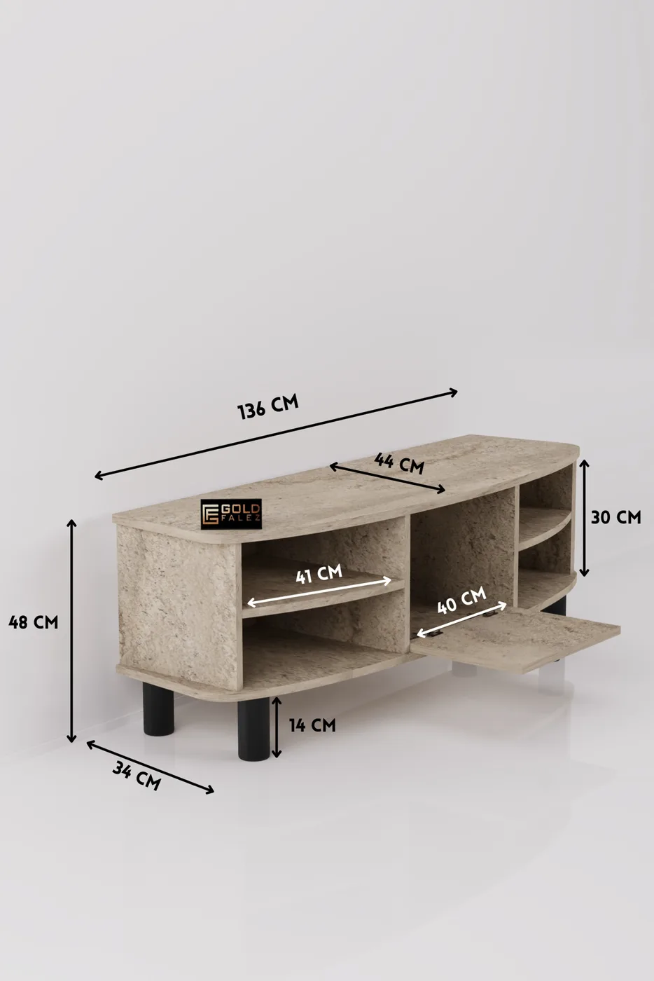 Vienna Melamine-faced Chipboard TV Unit Ecru