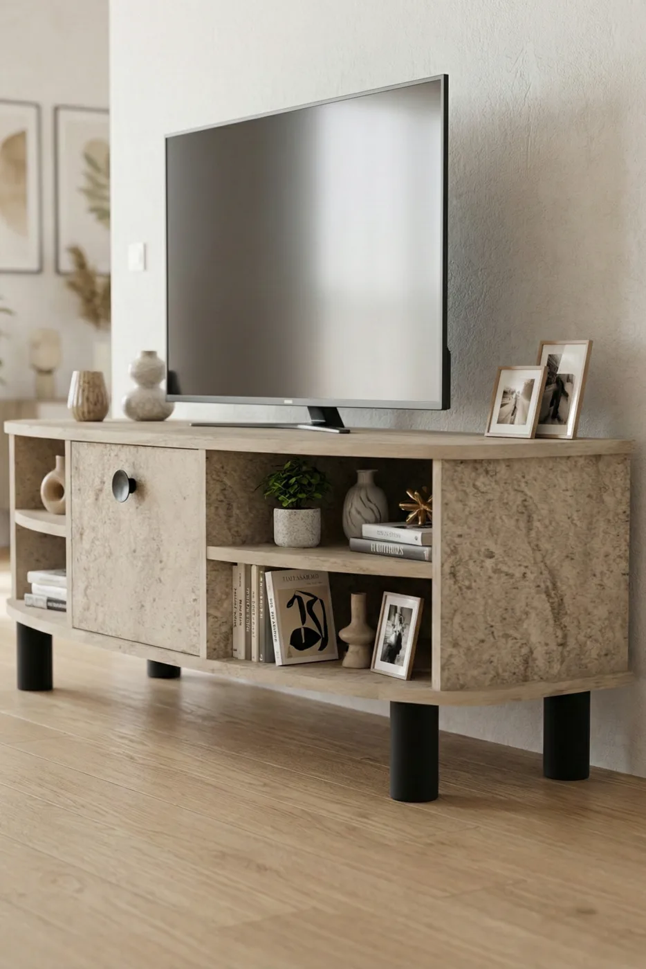 Vienna Melamine-faced Chipboard TV Unit Ecru