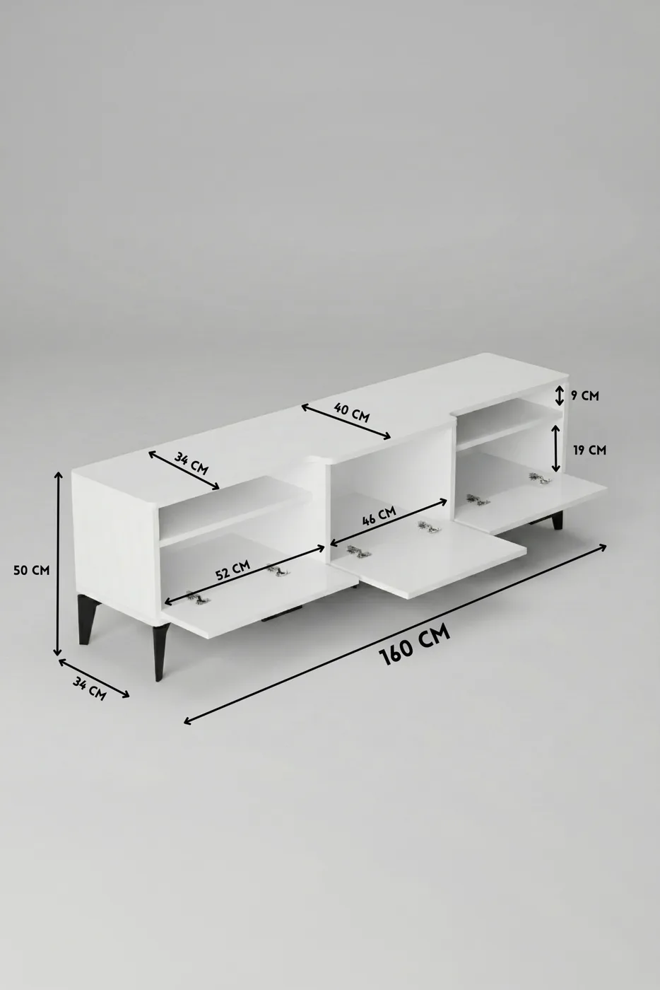 Mistral Melamine-faced Chipboard TV Unit Metallic White