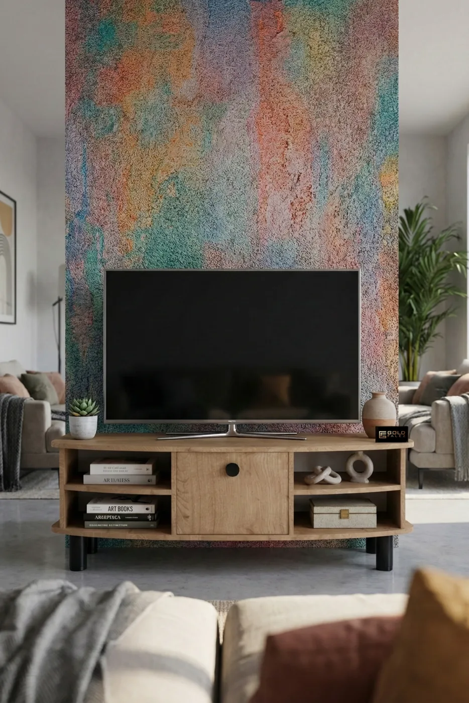 Vienna TV Unit Melamine-faced chipboard Beige