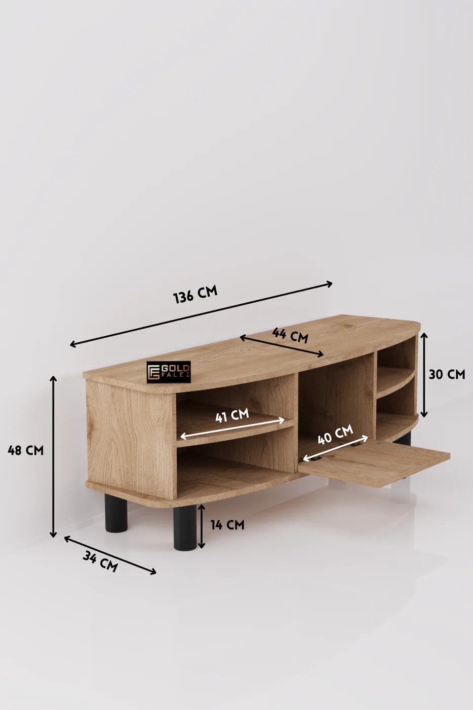Vienna TV Unit Melamine-faced chipboard Beige