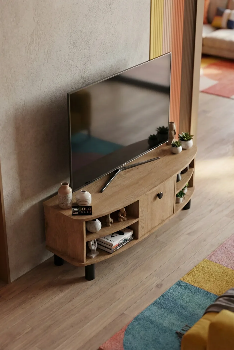 Vienna TV Unit Melamine-faced chipboard Beige