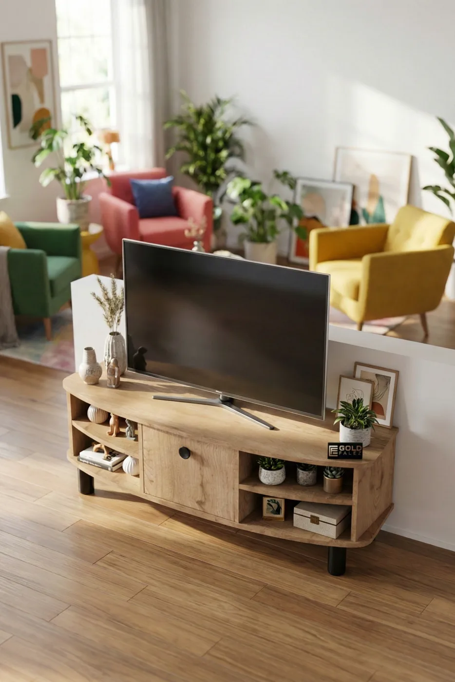 Vienna TV Unit Melamine-faced chipboard Beige