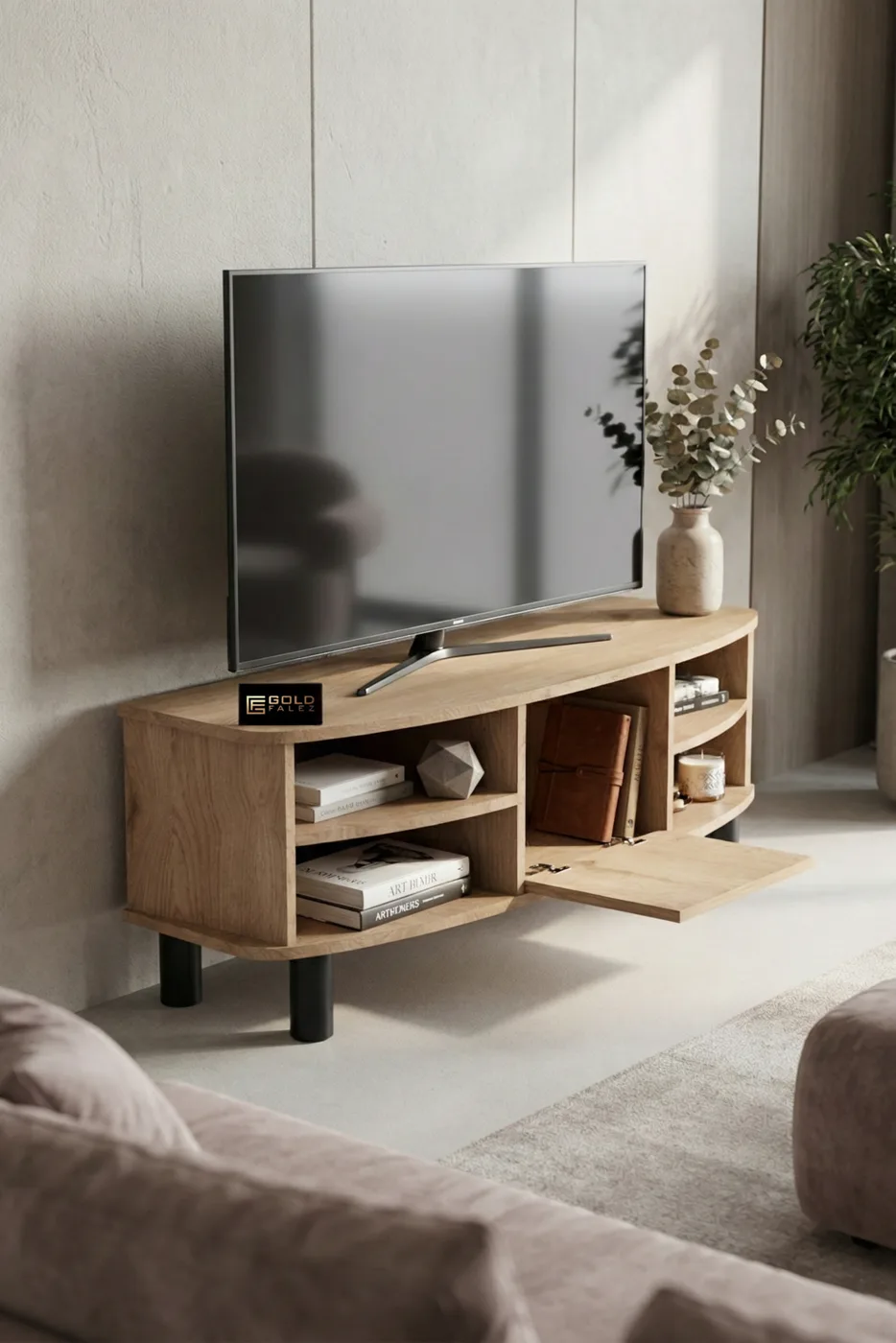 Vienna TV Unit Melamine-faced chipboard Beige