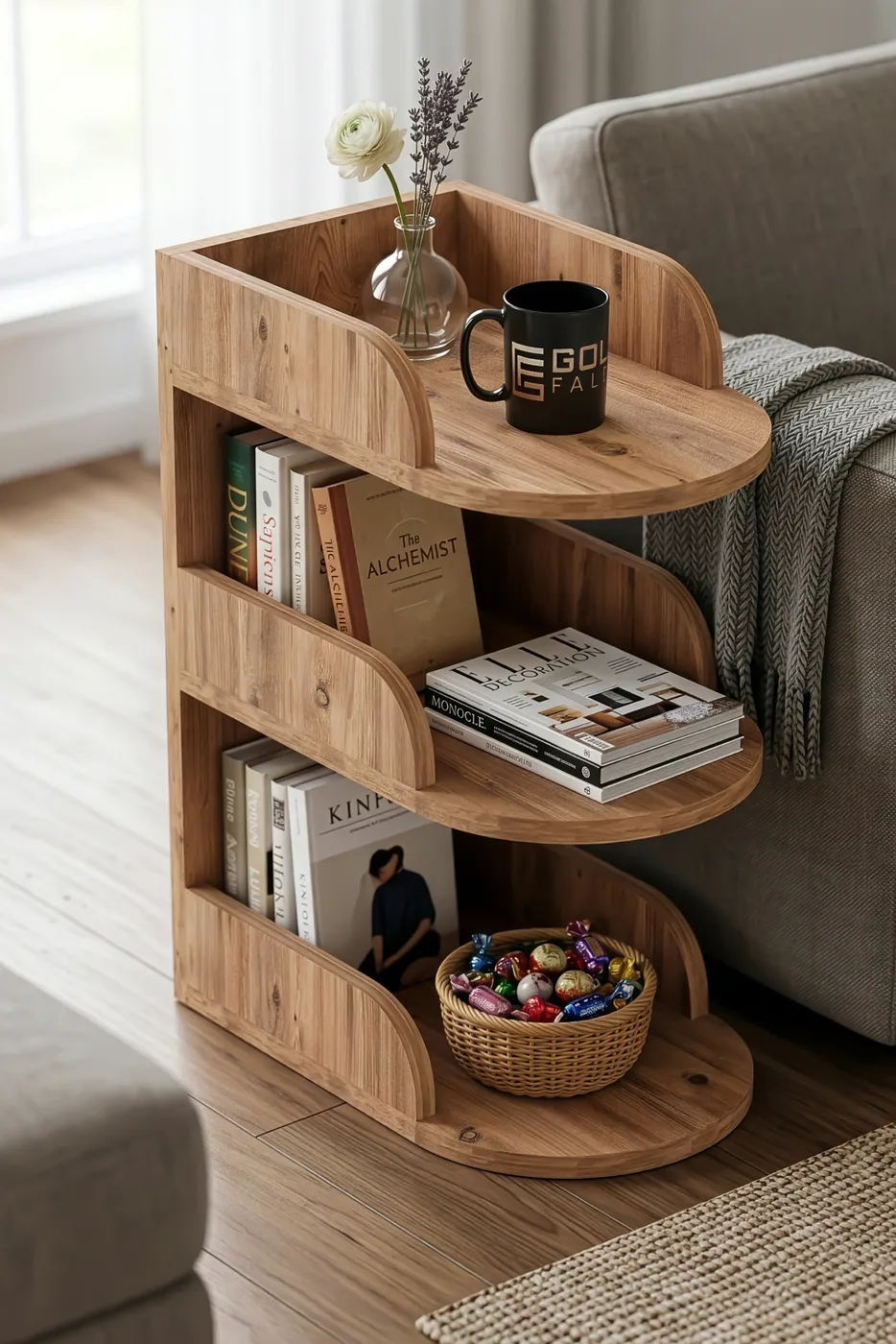 Side Table Melamine-faced chipboard Brown