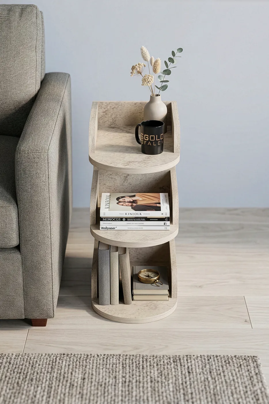 Side Table Melamine-faced chipboard Ecru