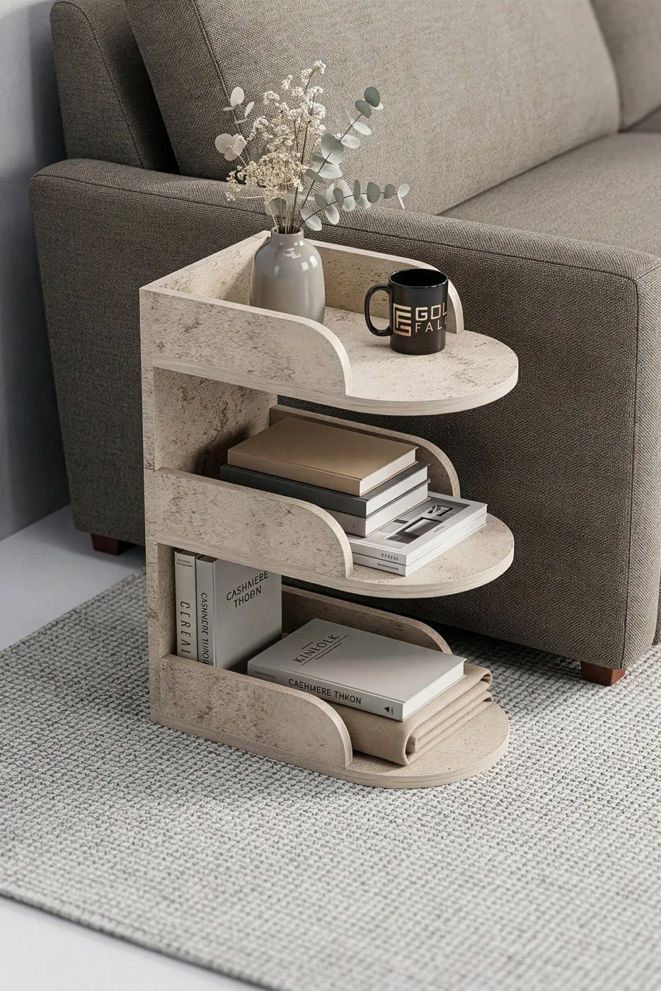 Side Table Melamine-faced chipboard Ecru