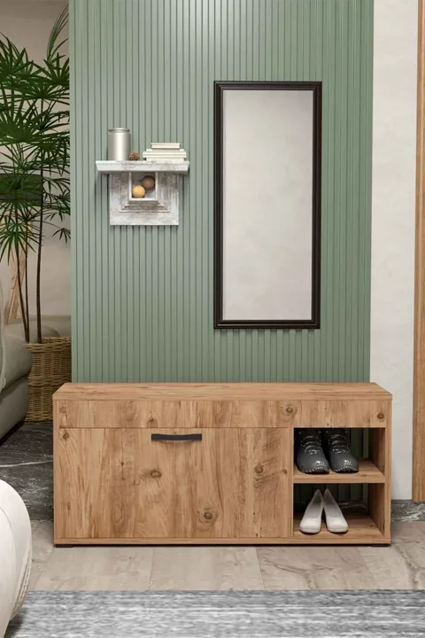 Multi-purpose Shoe Cabinet Melamine-faced Chipboard Brown